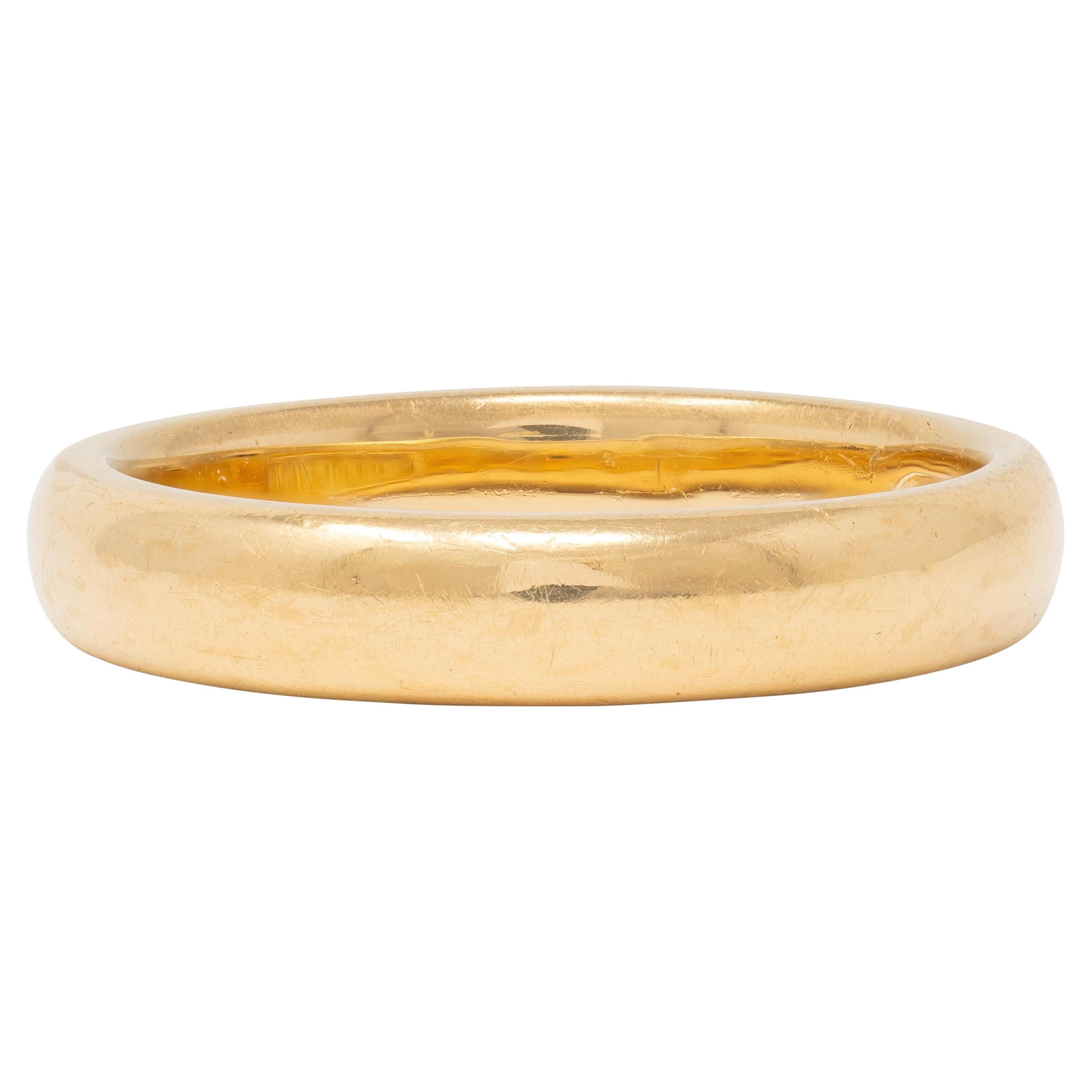 Victorian 18 Karat Yellow Gold Antique Unisex Wedding Band Ring