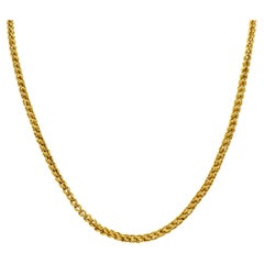 Viktorianische Halskette aus 18 Karat Gelbgold mit antiker Weizenkette