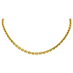 Victorian 18 Karat Yellow Gold Cable Chain Unisex Necklace