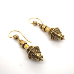 Victorian 18 Karat Yellow Gold Drop Earrings