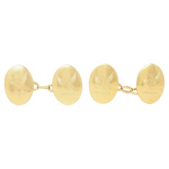 Gemelli da polso vittoriani in oro giallo 18 carati con uccello antico