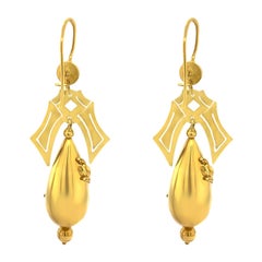 Boucles d'oreilles victoriennes en or jaune 18 carats