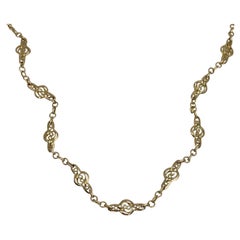Victorian 18 Karat Yellow Gold French Guard Chain Necklace