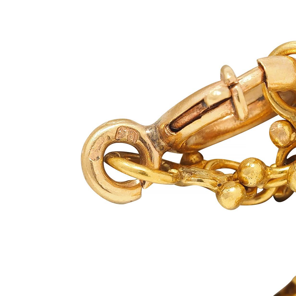Viktorianische 18 Karat Gelbgold Granat Antike Fancy Kette Halskette im Angebot 4