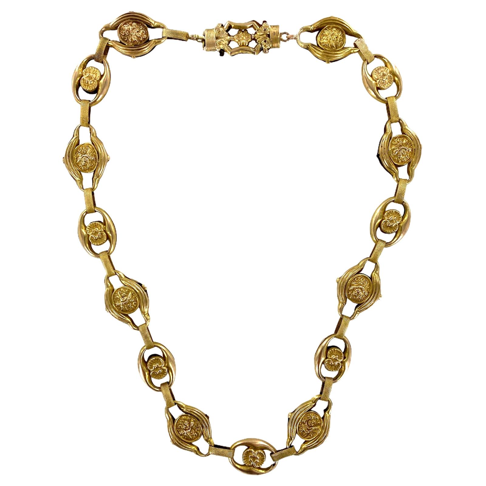 Victorian 18 Karat Yellow Gold Link Antique Necklace