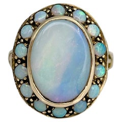 Victorian 18 Karat Yellow Gold Opal Poison Cocktail Ring