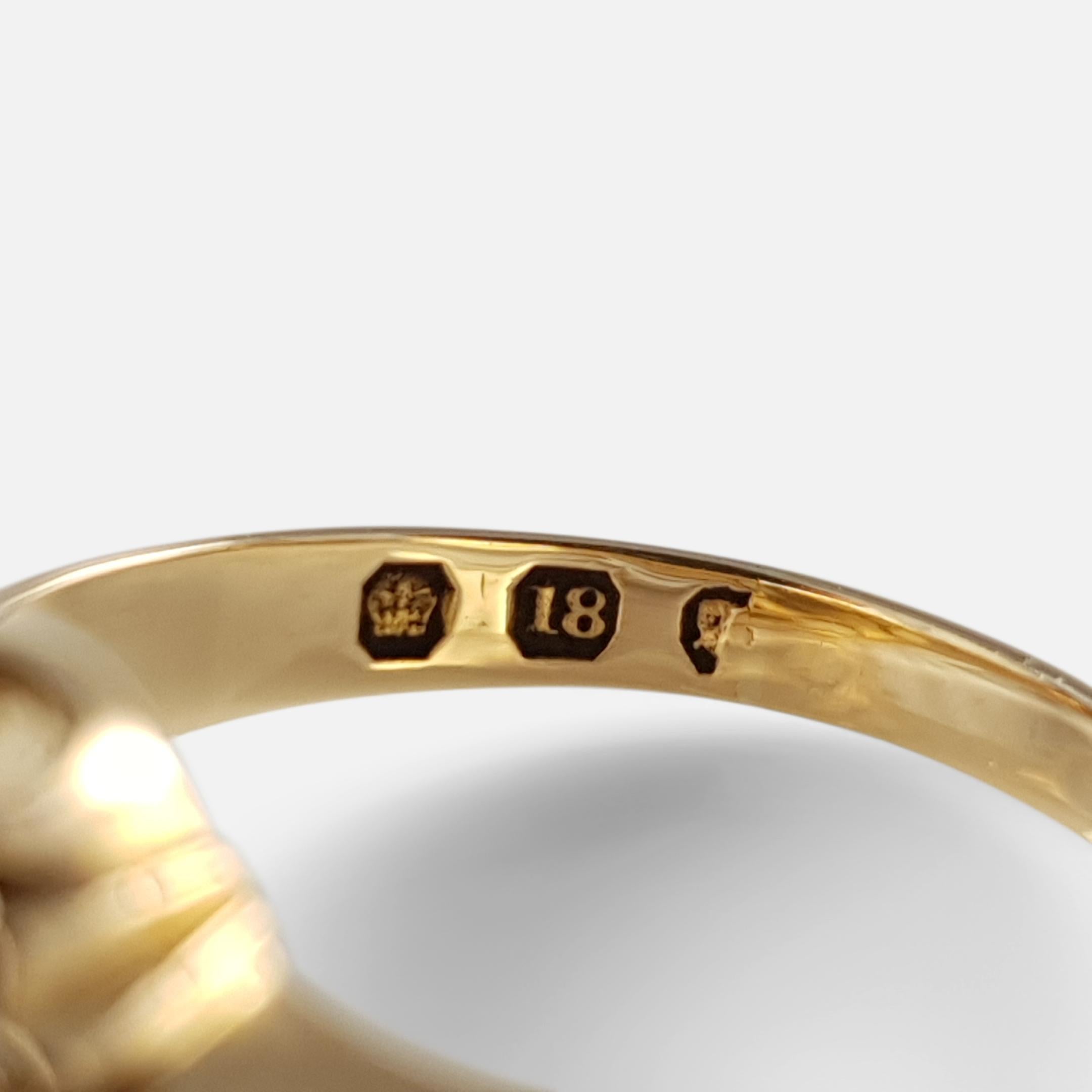 Victorian 18 Karat Yellow Gold Pearl and Diamond Cruciform Ring 3