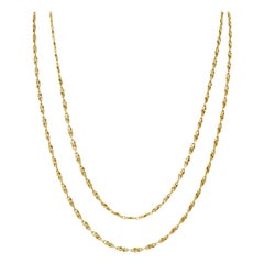 Collar Victoriano de Oro Amarillo de 18 Kilates con Cadena Antigua Scrolling S Link