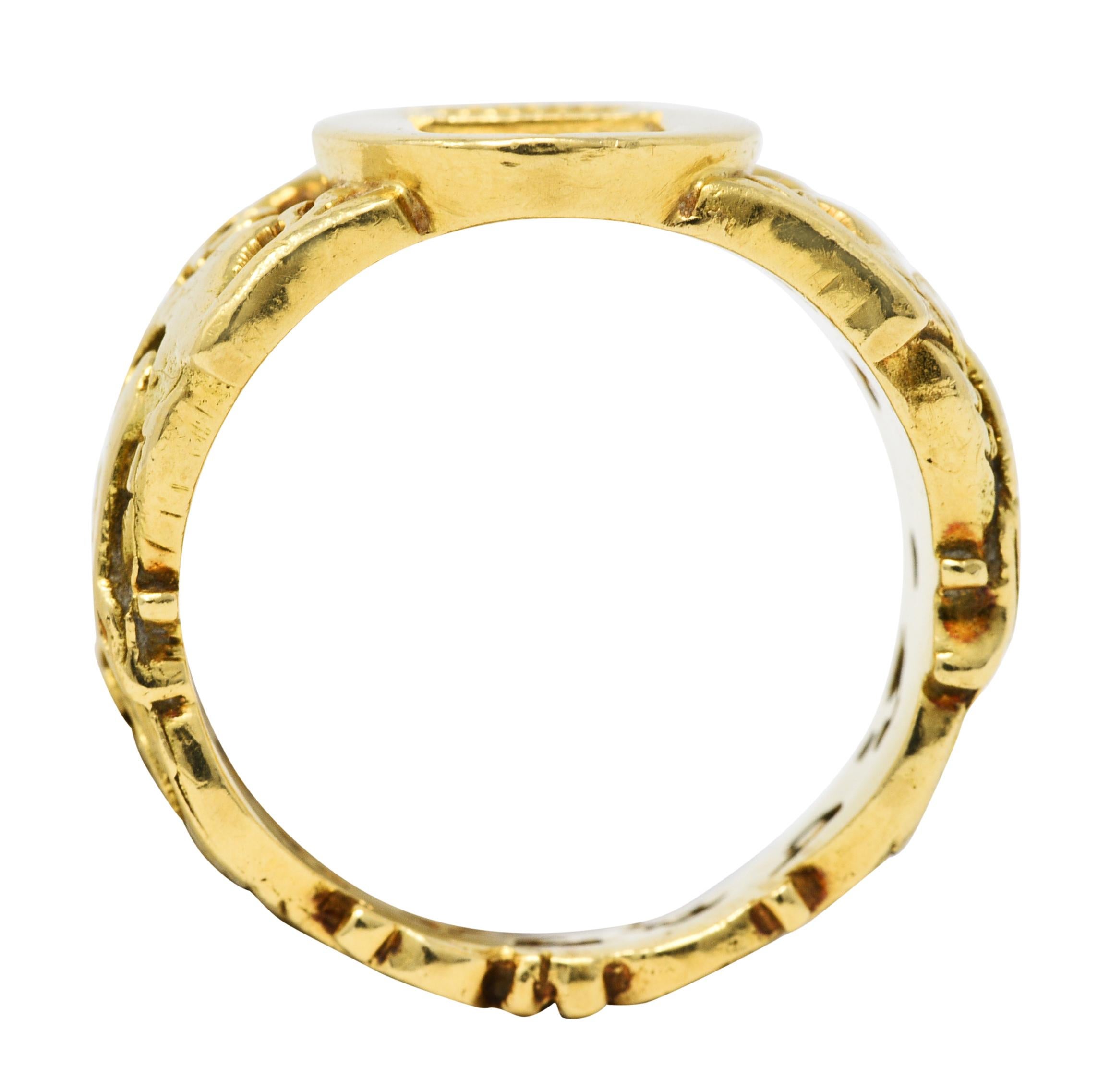 Viktorianischer Siegelring aus 18 Karat Gelbgold mit Unisex-Löwenwappen 4