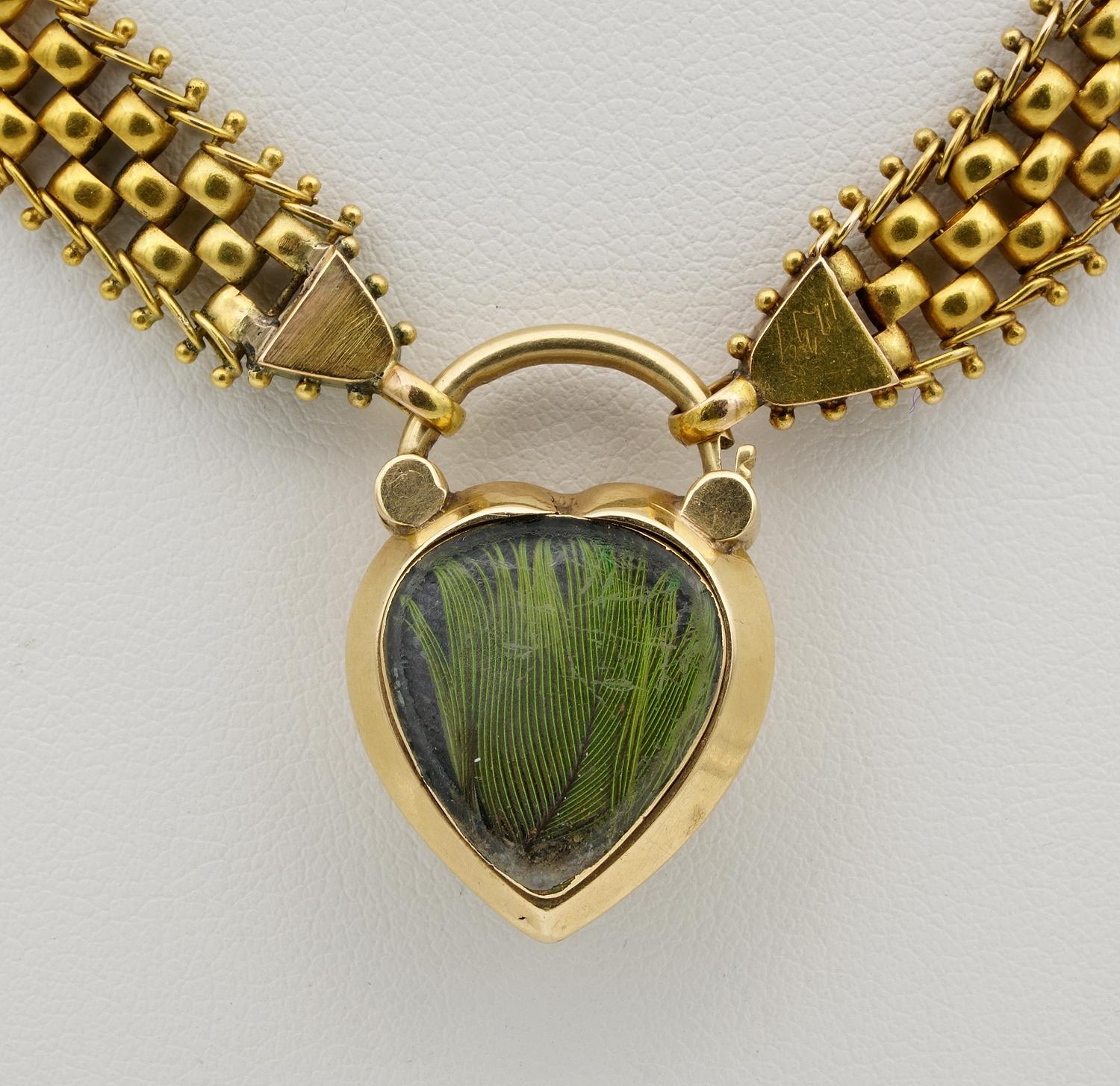 Victorian 18 Kt gold Garnet Padlock 18 KT Necklace For Sale 4