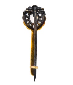 Victorian 1835 Opal Diamond 14 Karat Gold Halley's Comet Brooch