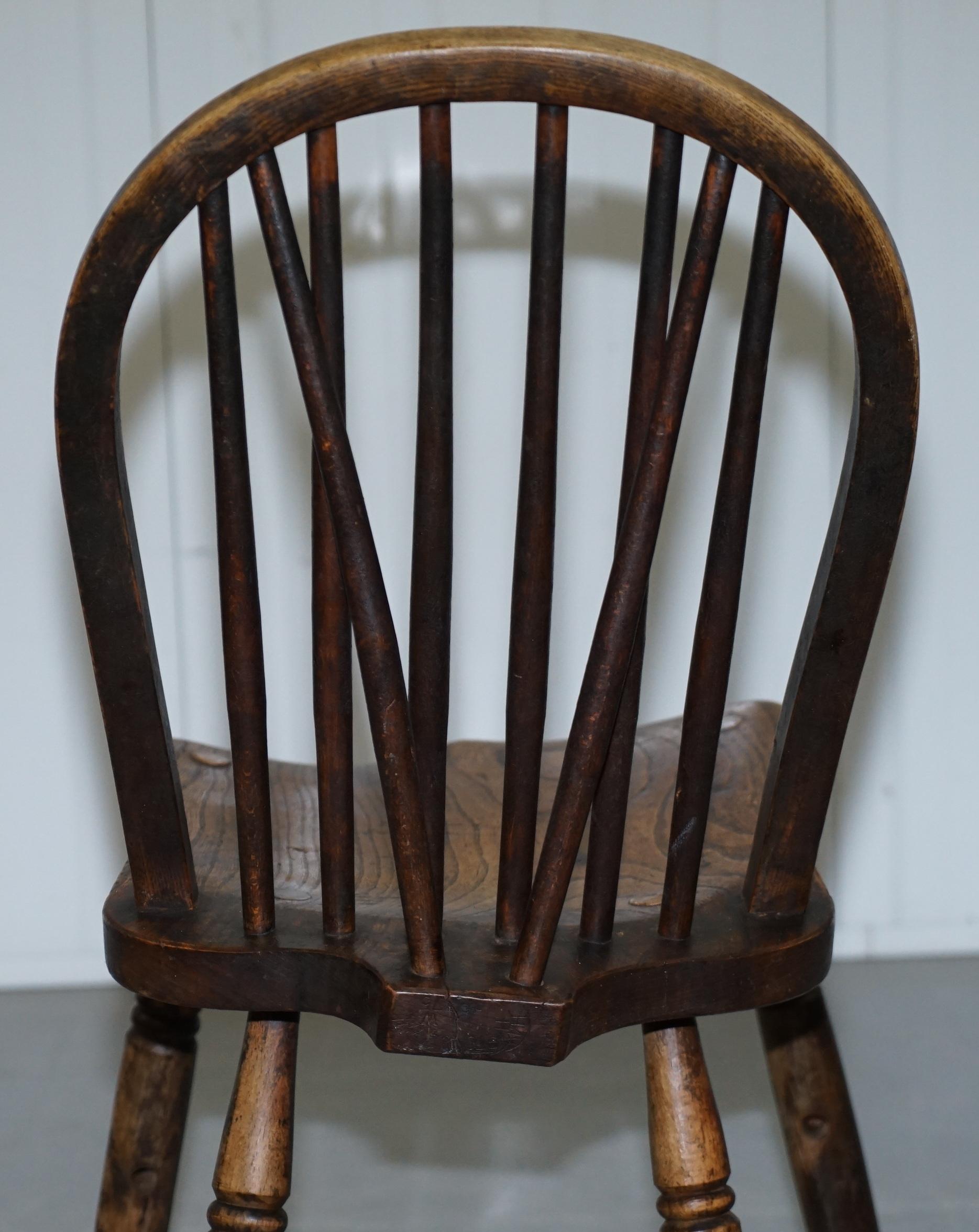 Victorian 1840 Hoop Back Windsor Chair High Wycombe Glenister for Restoration 4