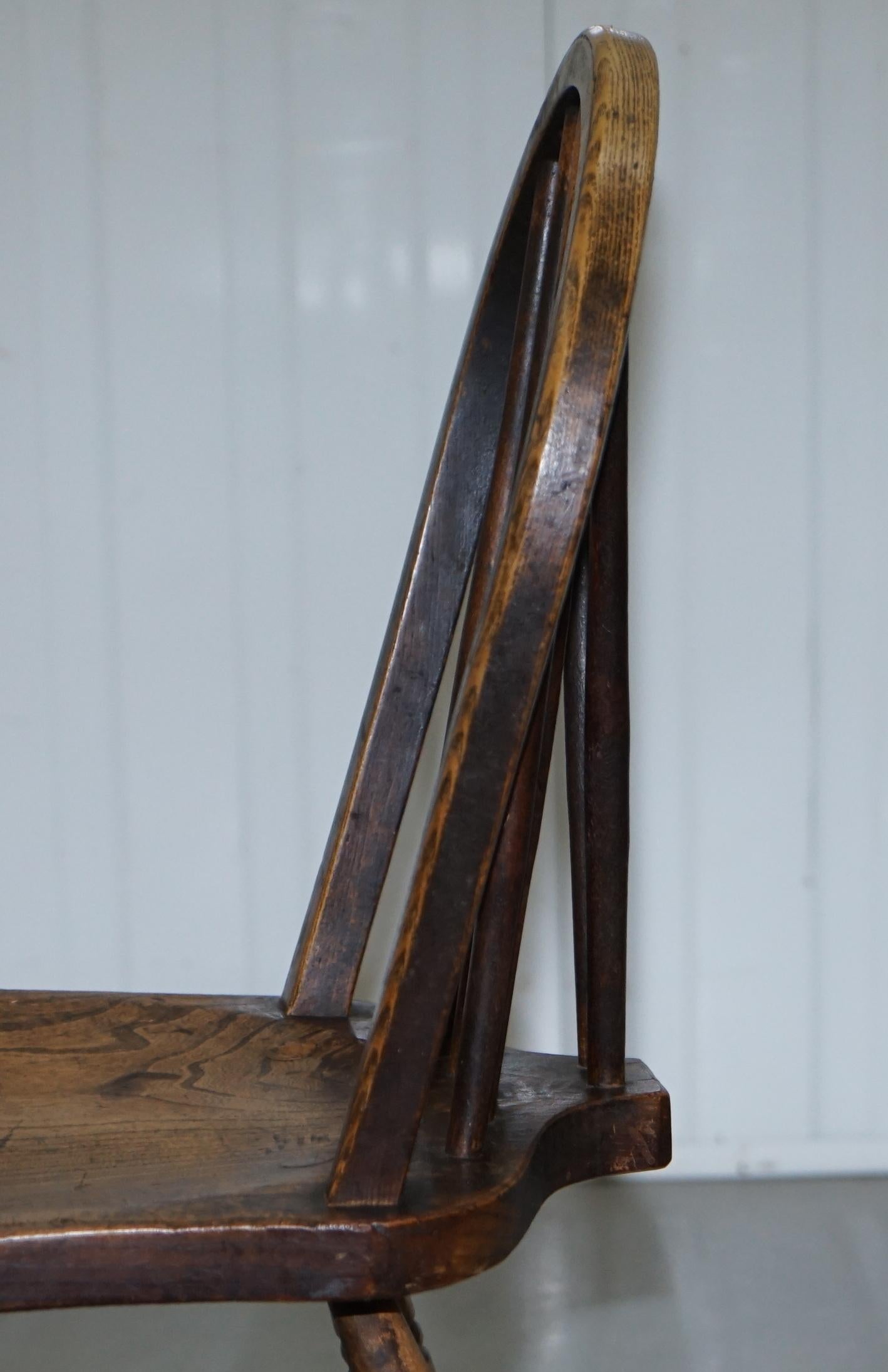 Victorian 1840 Hoop Back Windsor Chair High Wycombe Glenister for Restoration 8