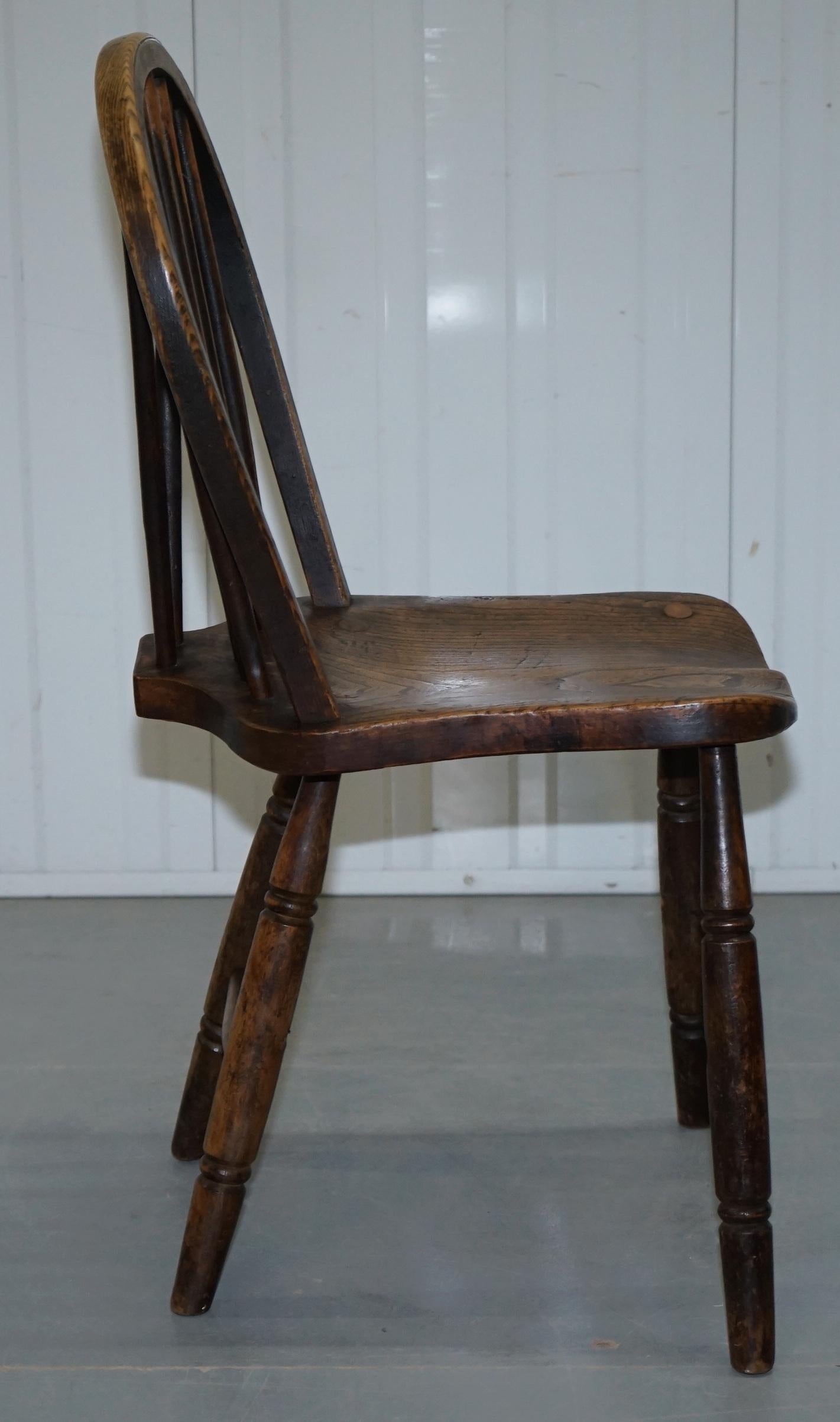 Elm Victorian 1840 Hoop Back Windsor Chair High Wycombe Glenister for Restoration