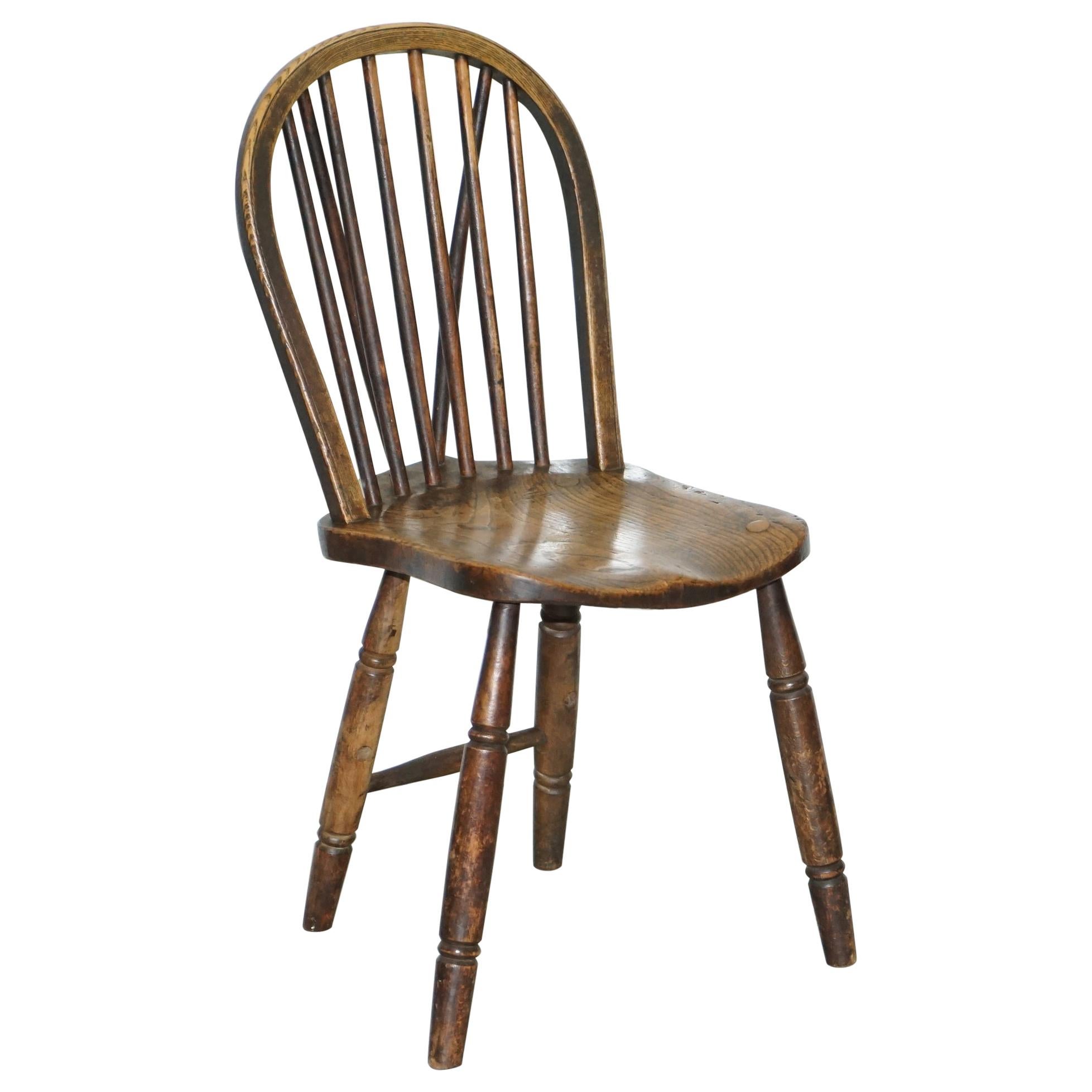 Victorian 1840 Hoop Back Windsor Chair High Wycombe Glenister for Restoration