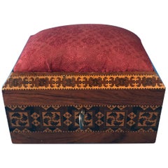 Antique Victorian 1845 Tunbridge Ware , Stickware and Mosaic Sewing Box