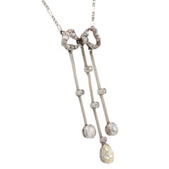 Victorian 1.85 carat total weight diamond platinum necklace