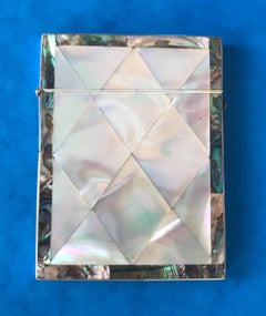 Victorian 1850 Mother of Pearl and Abalone Card Case in Superb Condition