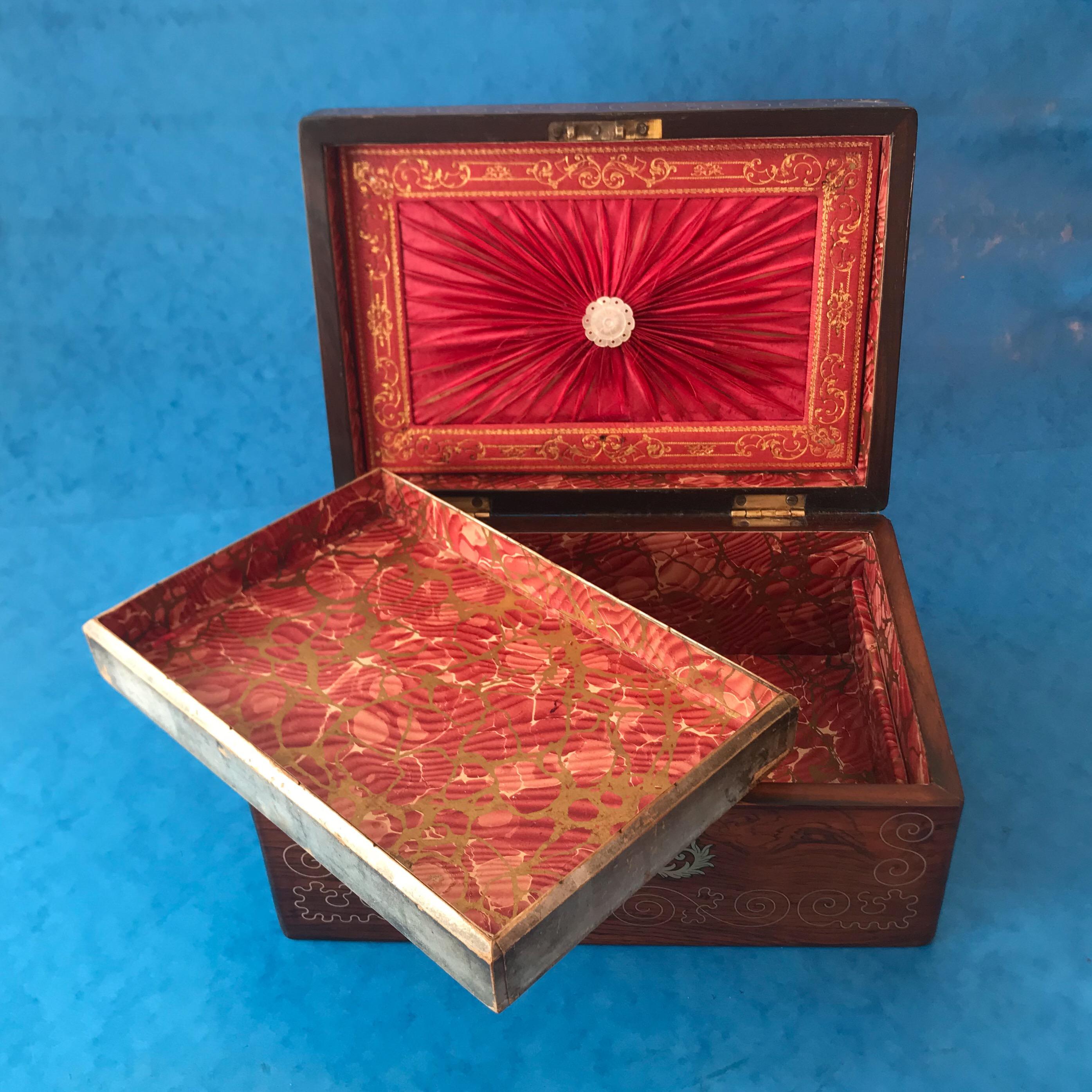 Victorian 1850 Rosewood Jewelry Box 7