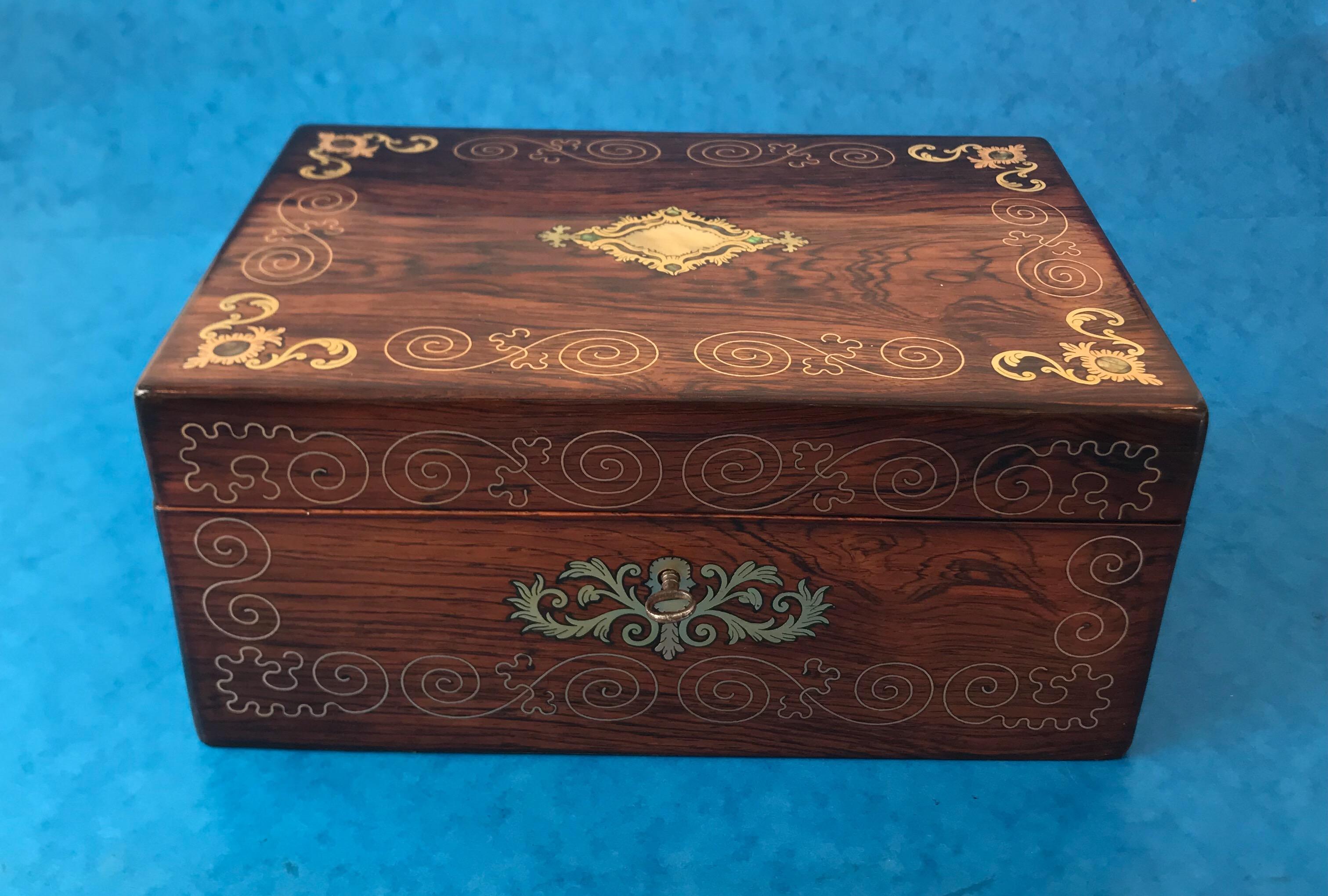 Other Victorian 1850 Rosewood Jewelry Box