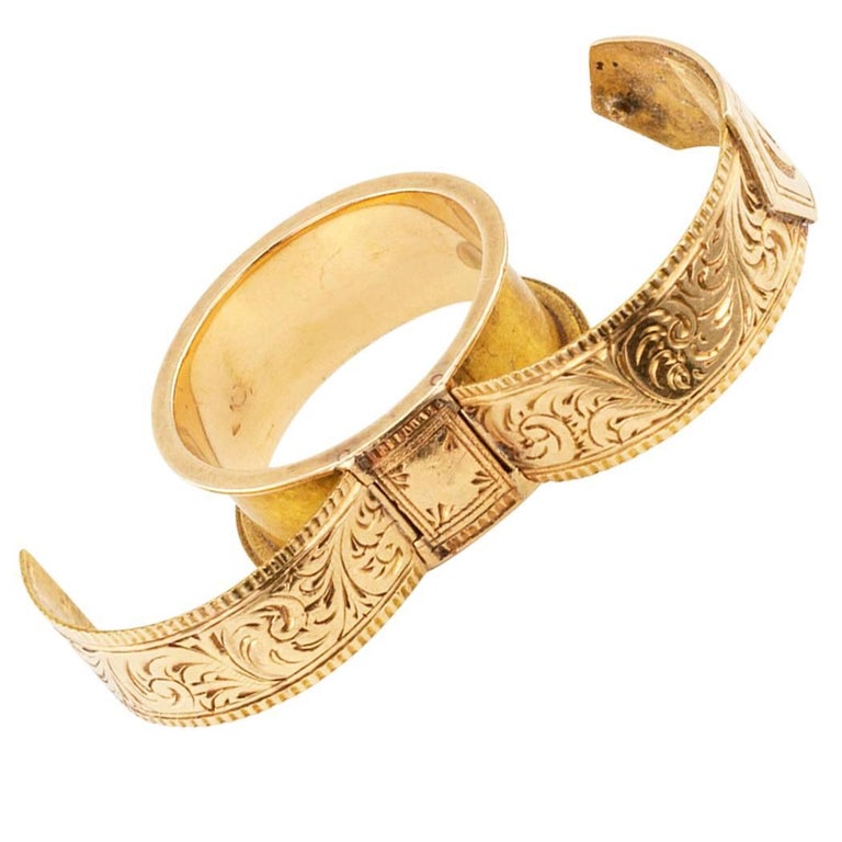 Victorian 1850s Memorial Gold Ring Band at 1stDibs