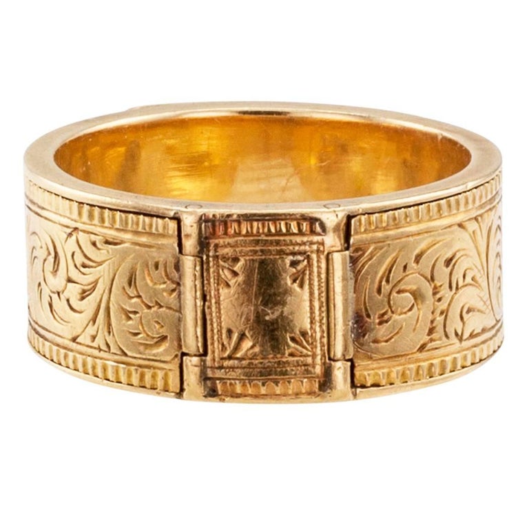 Victorian 1850s Memorial Gold Ring Band at 1stDibs