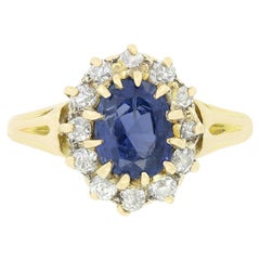 Poinçon victorien grappe de saphirs et de diamants 1,85 carat, c.1880