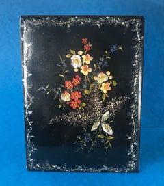 Victorian 1860  Beautifully Hand Painted Papier-mâché Photo Album