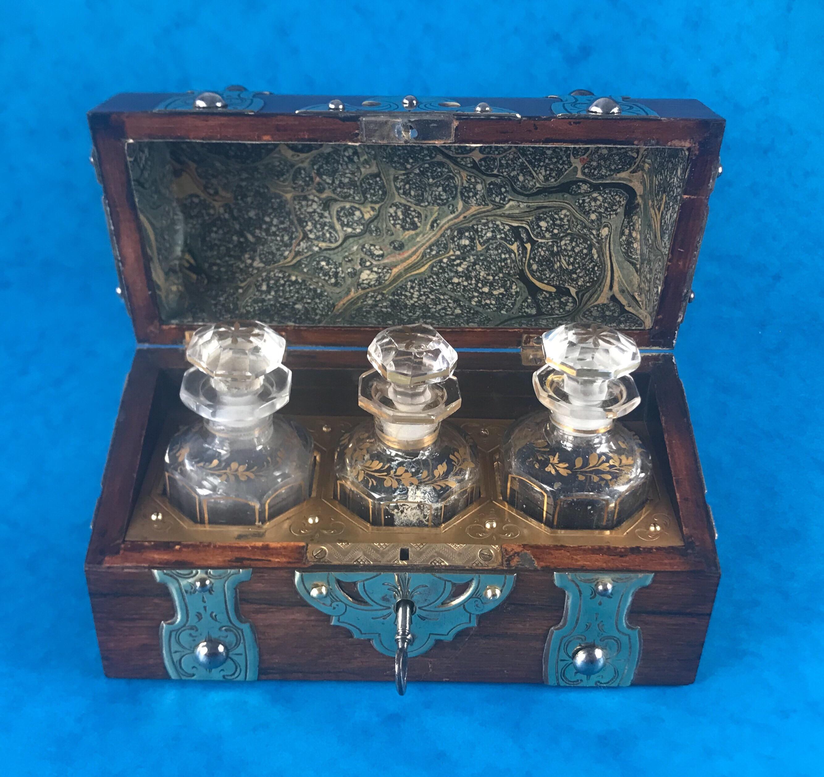 Victorian 1860 Brass Bound Rosewood Perfumery 6