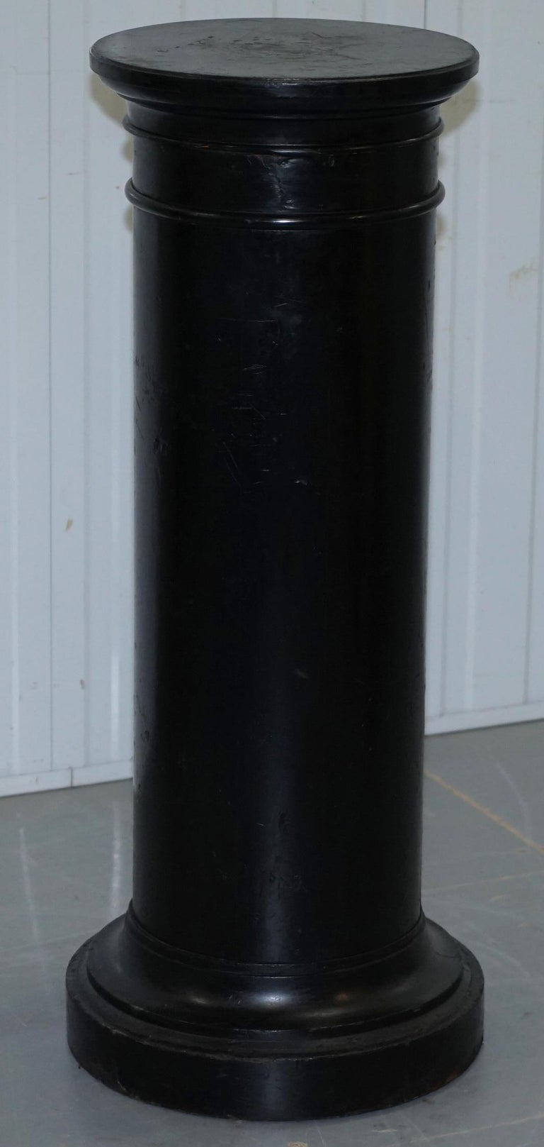 Victorian 1860 Oak Ebonized Black Pedestal Stand for Busts Taxidermy ...