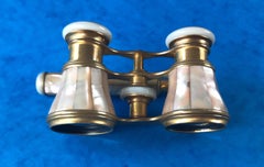 Victorian 1870 Mother of Pearl and Brass Lorgnettes