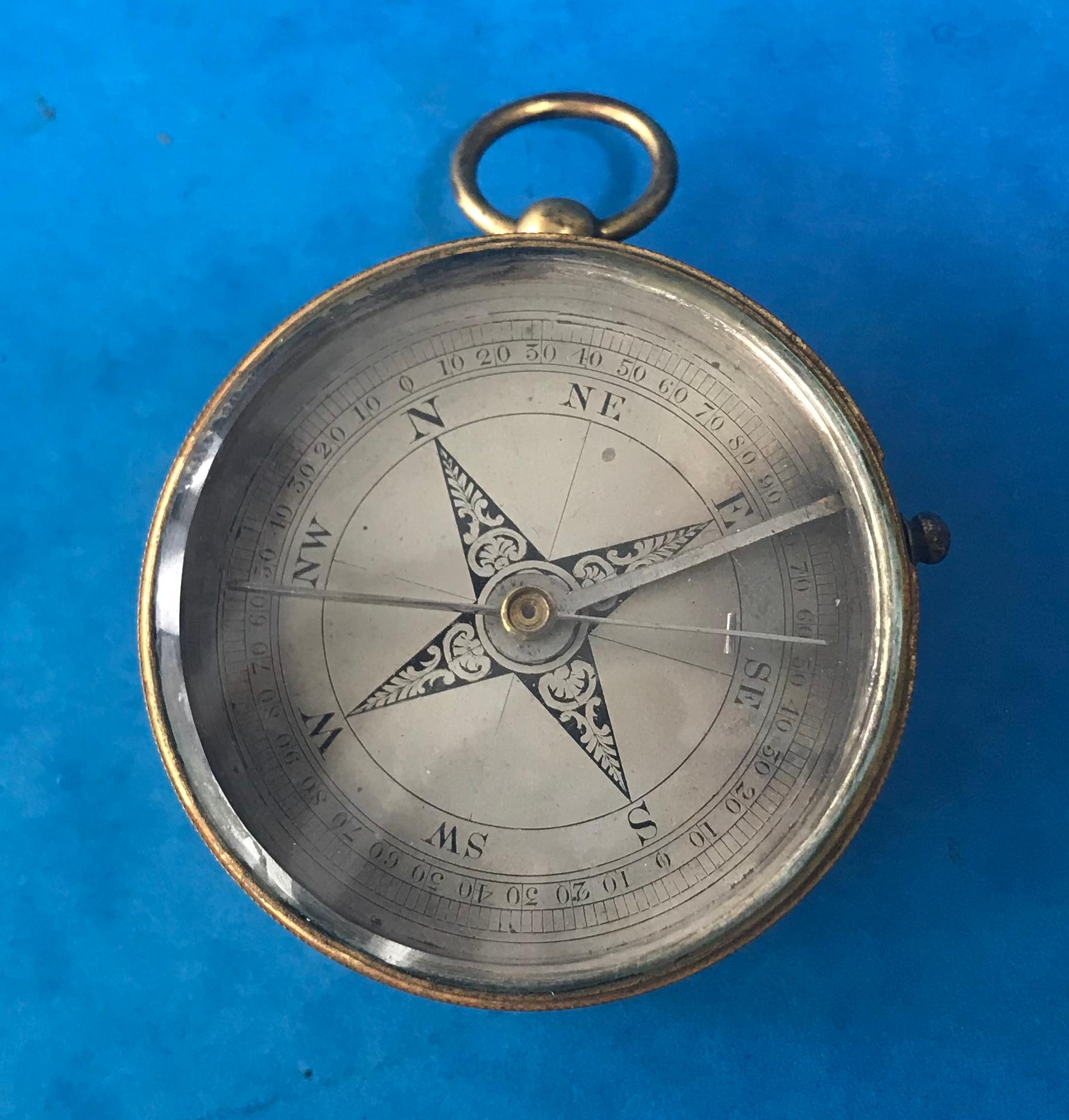 Other Victorian 1870 Pocket Compass and Barometer For Sale