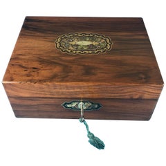 Antique Victorian 1870 Walnut Jewelry Box