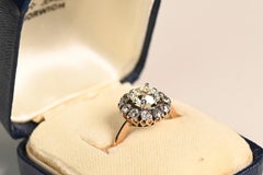 Victorian 1880 Antique Ring, Old European Cut Diamond Halo (Approx. 1.40-Carats)