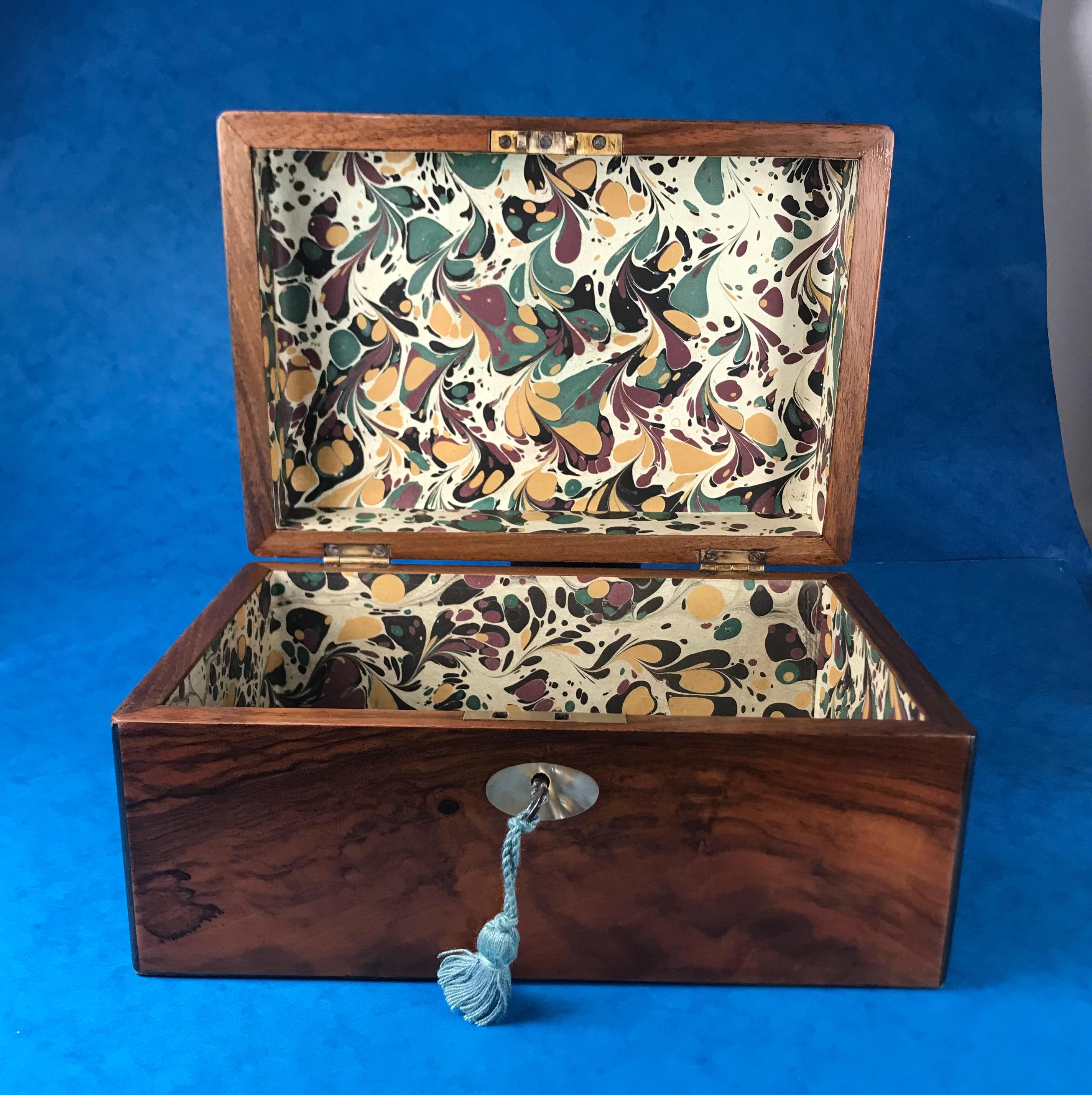 Victorian 1880 Walnut Jewelry Box 7