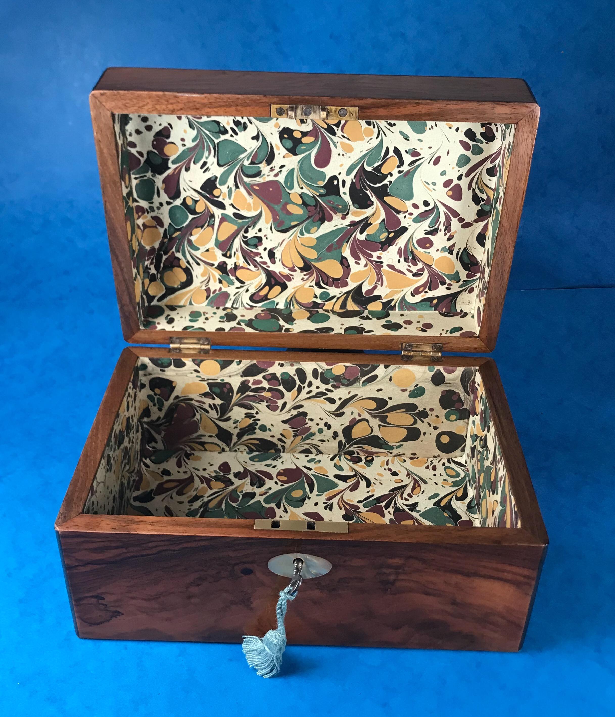 Victorian 1880 Walnut Jewelry Box 8