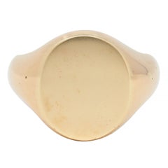 Victorian 1880's Hidden Key 14 Karat Gelbgold Unisex Antique Signet Ring