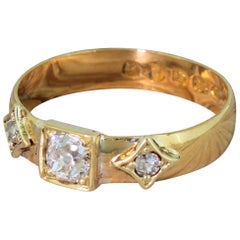 Victorian 1883 0.54 Carat Old Cut Diamond Band Ring