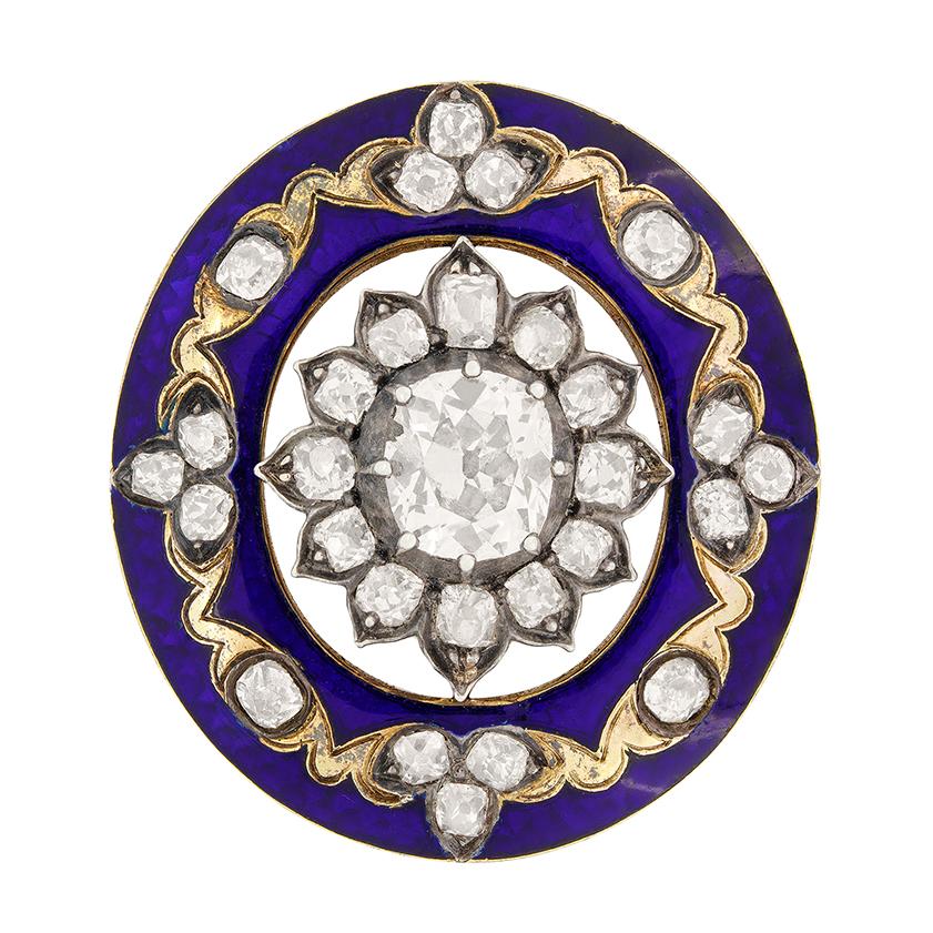 Victorian 1.88ct Diamond Brooch, c.1860s In Good Condition For Sale In London, GB