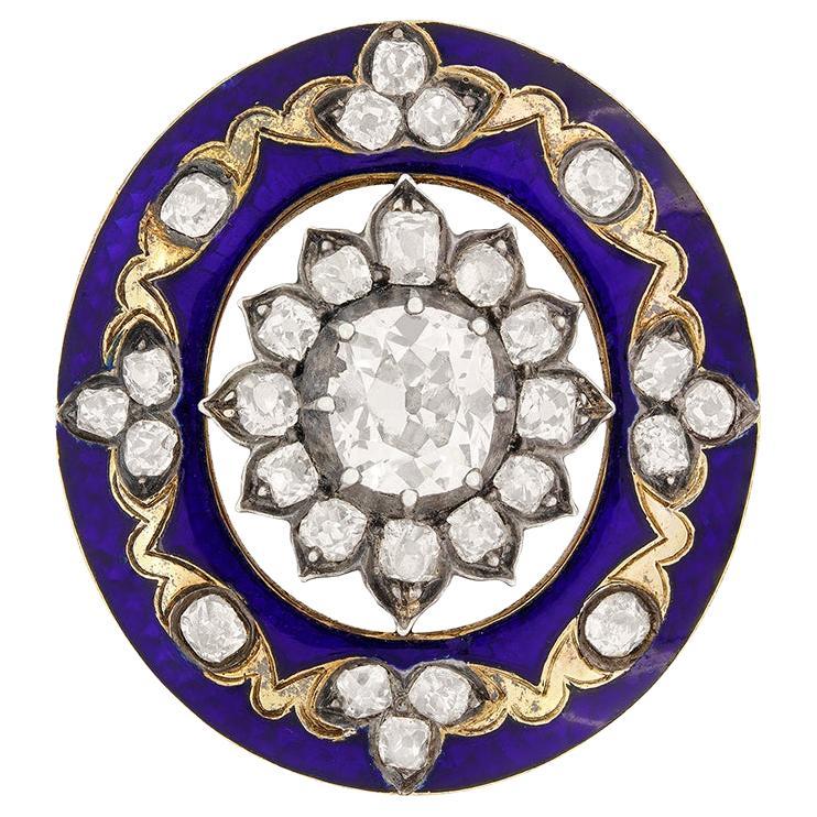 Broche victoriano de diamantes de 1,88 ct, c.1860