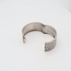 VICTORIAN 1890 Bangle Bracelet In .900 Sterling Silver With Foliage Patterns