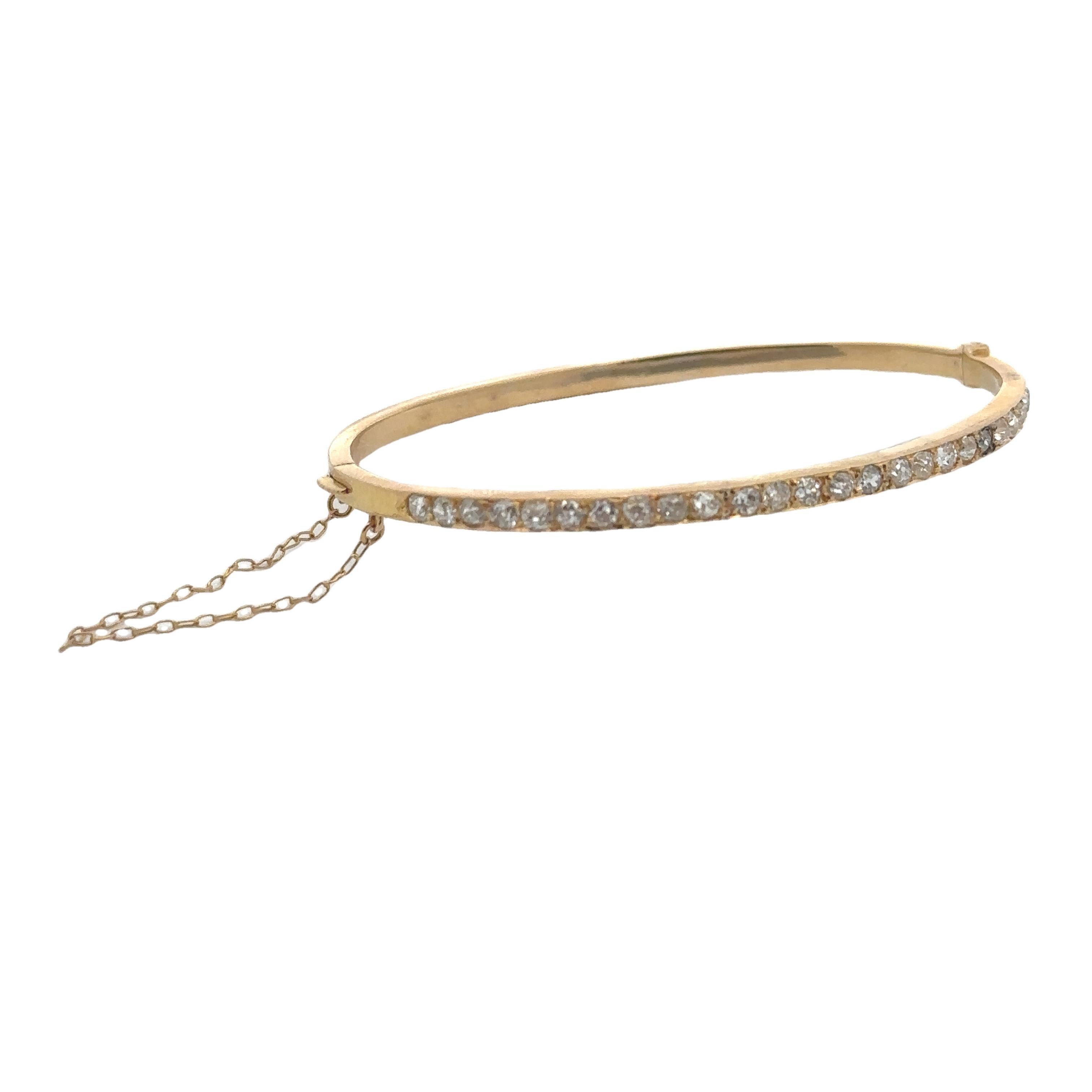 Bracelet Victorien 1890 en or jaune 18kt  avec 2,05 cts de diamants Bon état - En vente à Aventura, FL
