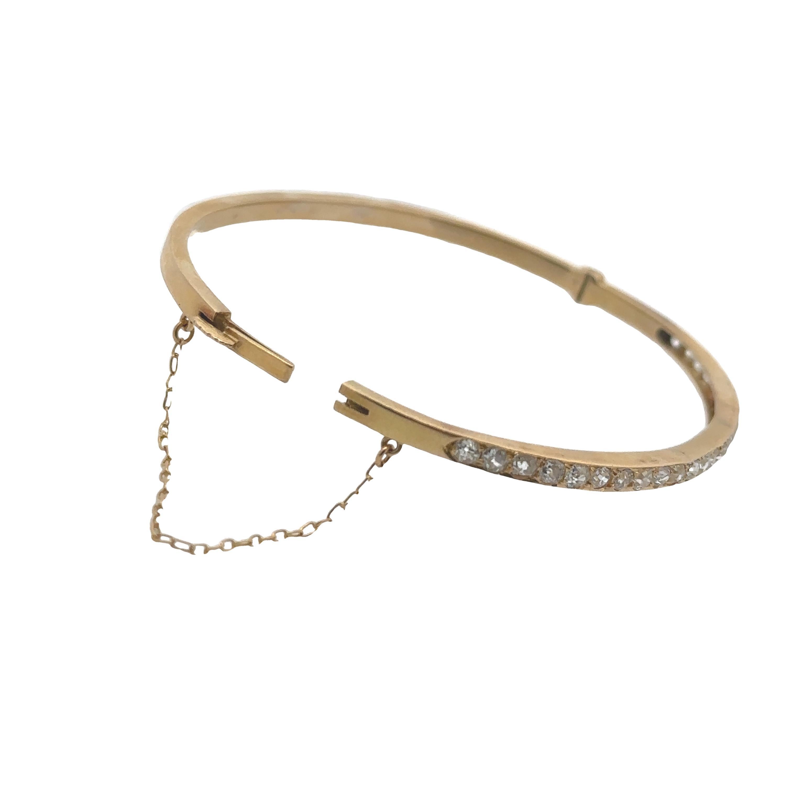 Bracelet Victorien 1890 en or jaune 18kt  avec 2,05 cts de diamants Unisexe en vente