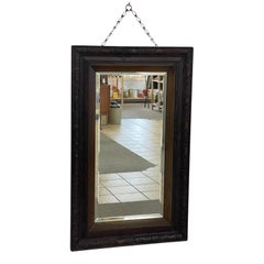 Victorian 1890s UK import Carved Oak Wall Mirror with Beveled Glass.
