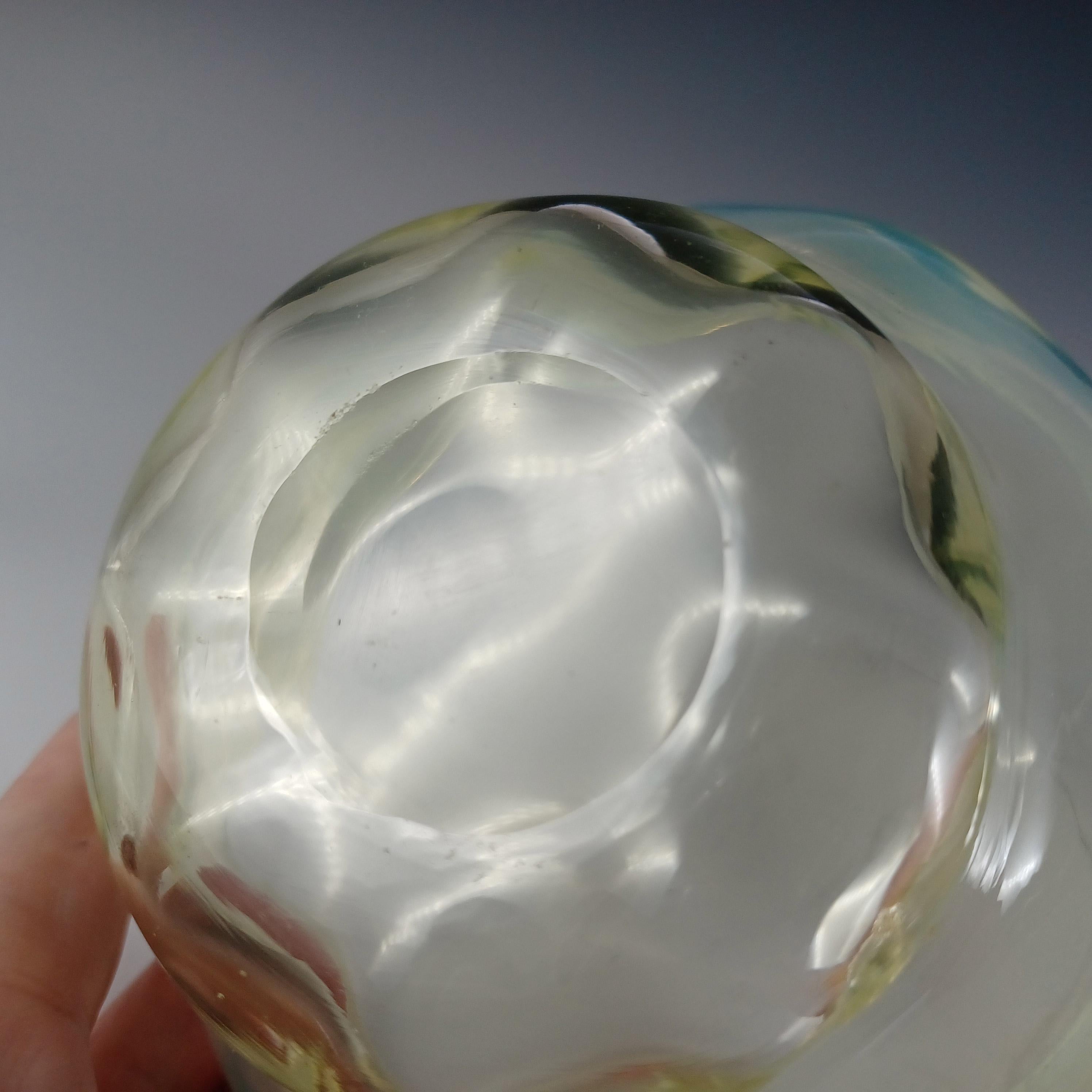Viktorianische 1890's Vaseline Uran Opalescent Glas Schüssel (Handgefertigt) im Angebot