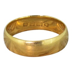 Victorian 1896 22 Karat Yellow Gold Wedding Band