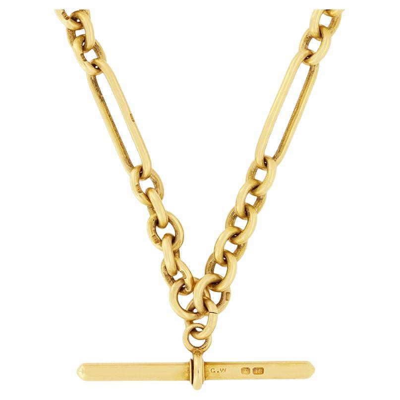 Cadena victoriana de oro de 18 ct Albert Gold, c.1880s