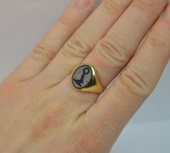 Victorian 18 Carat Gold and Bloodstone Intaglio Seal Signet Ring