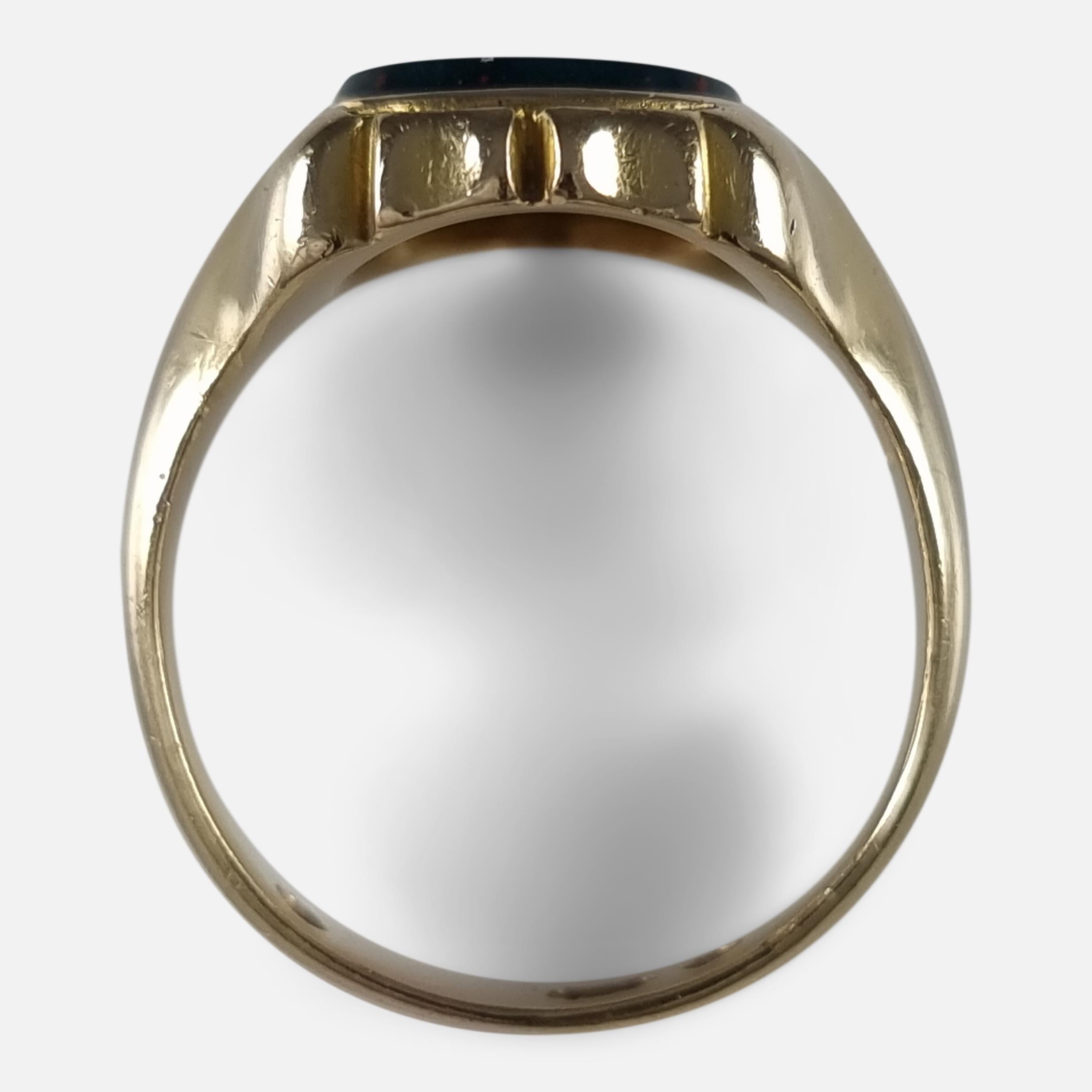 Victorian 18 Carat Gold Bloodstone Signet Ring, 1868 2