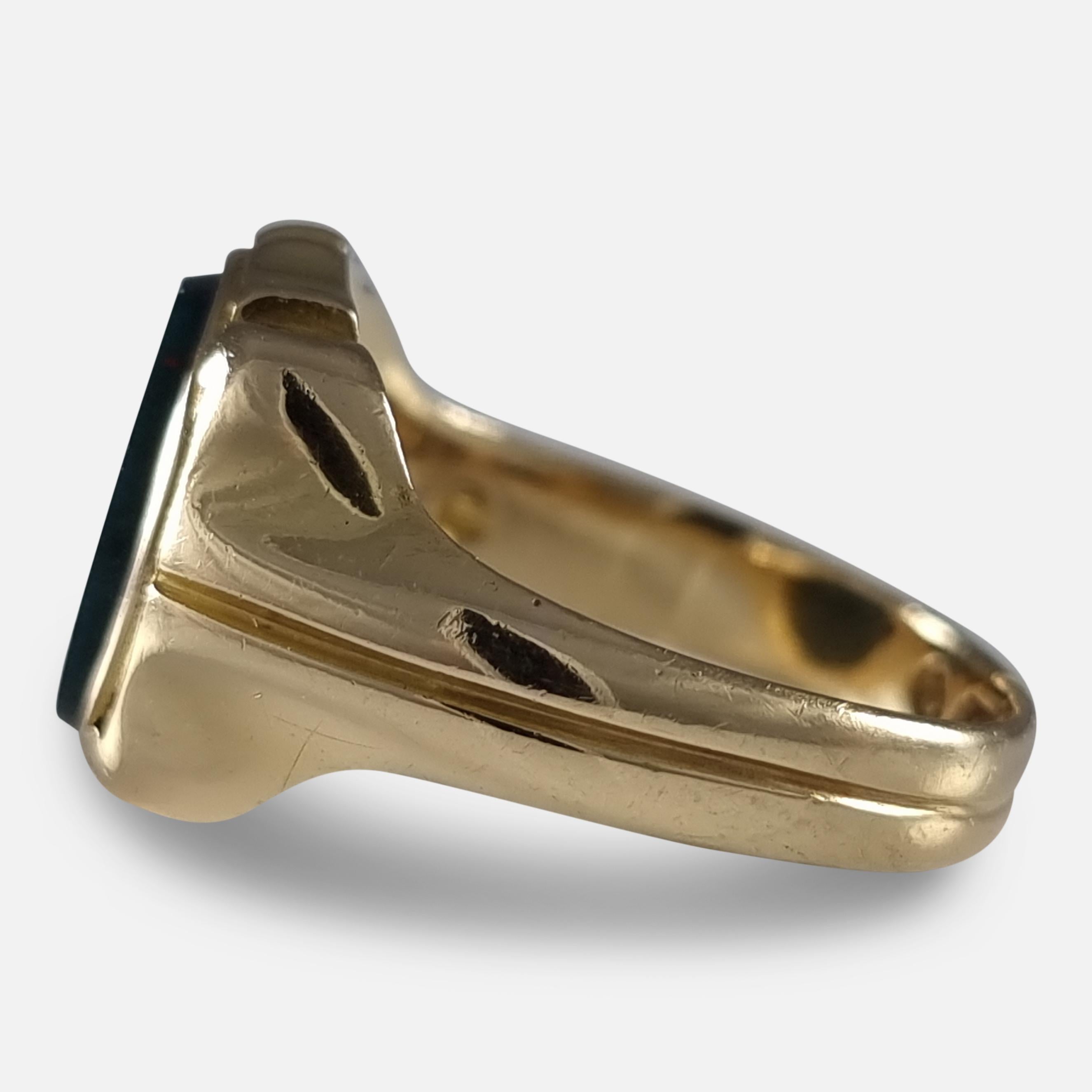 Victorian 18 Carat Gold Bloodstone Signet Ring, 1868 3